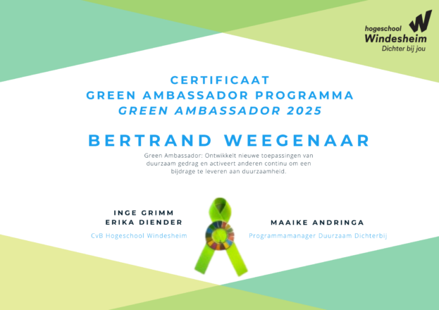 Certificaat Green Ambassador